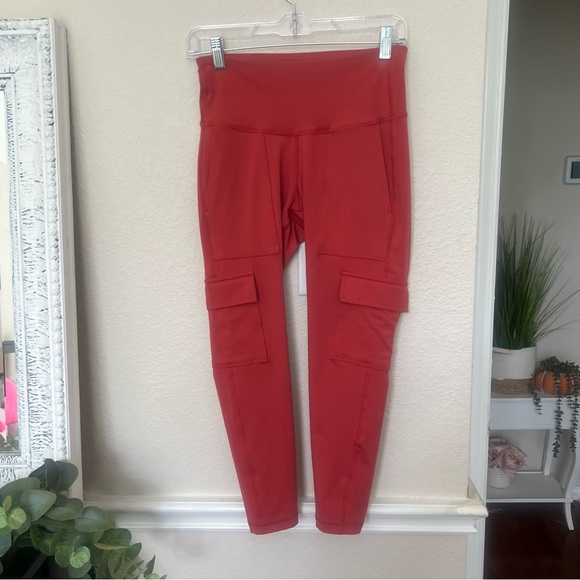 Red orange  Cargo Pants old navy medium petite - Picture 10 of 11
